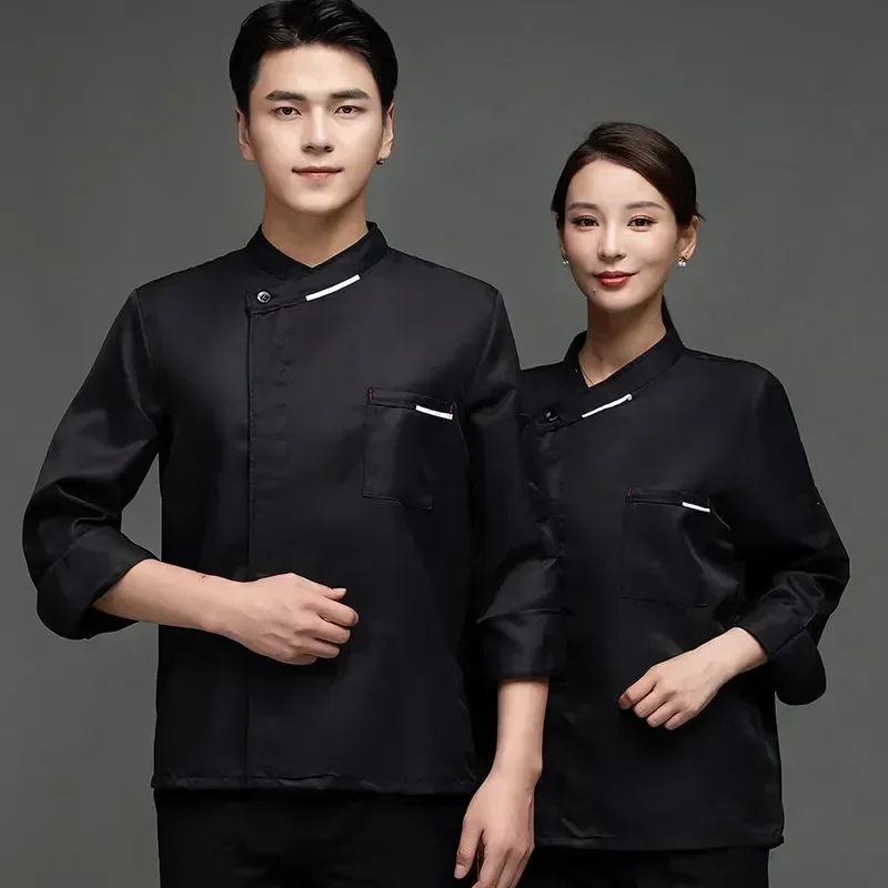 Restaurant Uniform Coat Women Waitress Men Sleeves Chef White Woman Long Kitchen Jackets Sleeve Jacket