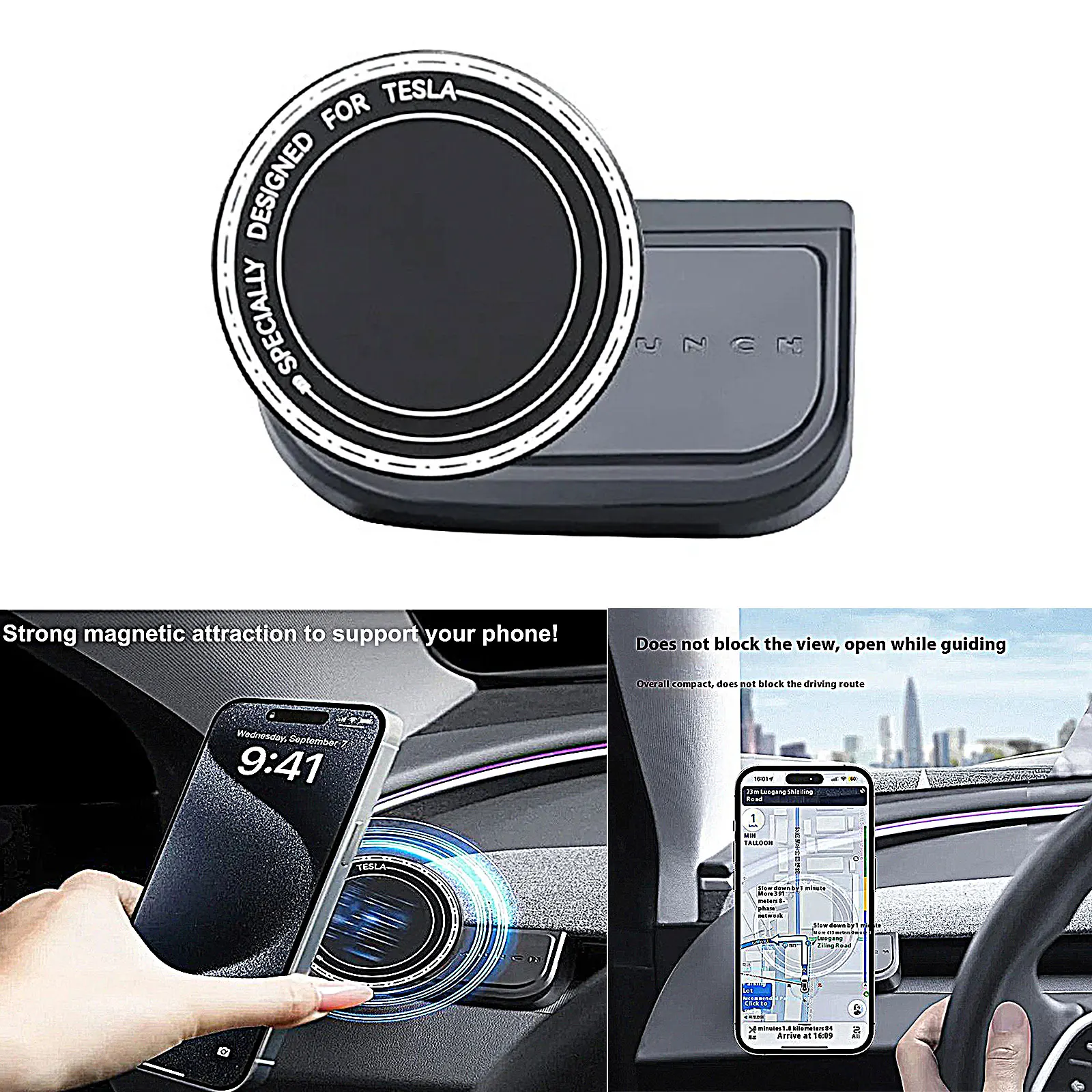 

For Tesla Model Y Juniper 2025 Magnetic Phone Mount for Model 3 Highland 2024 2025 Dashboard Car Holder for iPhone 17 16 12-15