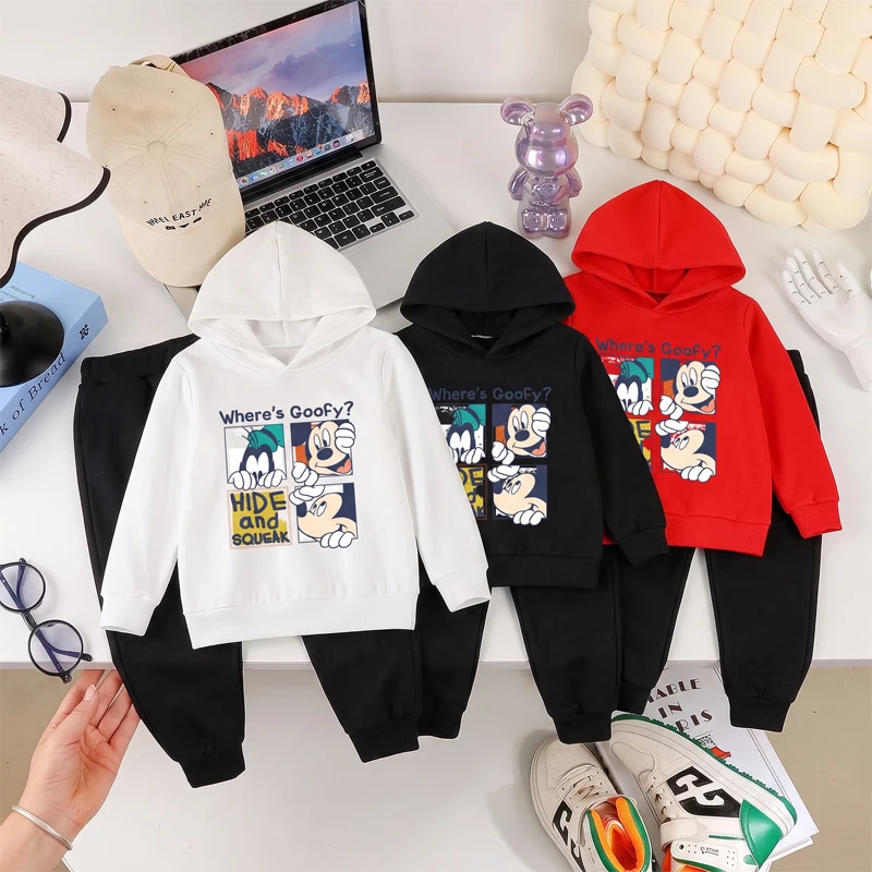 2026 Spring Autumn New Fashion Kids Tracksuits Boys and Girls Casual Sports Hoodie Tops+pants 2pcs Sets Children Clothe