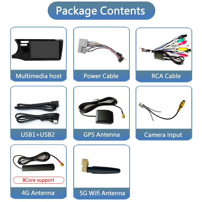 نظام وسائط متعددة للسيارة لهوندا سيتي ، ملاحة GPS ، 2DIN ، كاميرا ، FM ، AM ، سيارة ، أندرويد ، وحدة رئيسية ، 8 + ma G