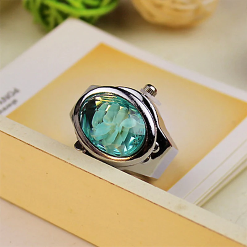 Oval Shape Rings Watch Fashionable Clamshell Rings Watch Gift for Valentine\'s Day