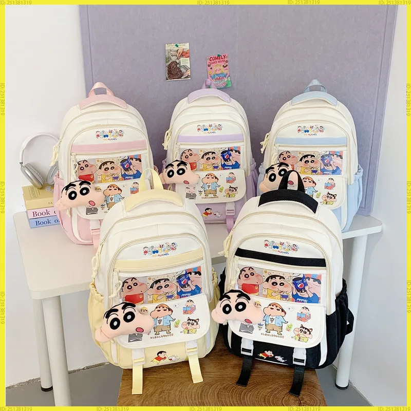 Crayon Shin chan Cartoon Cute Primary and Middle School Student Backpack Large Capacity Load Reducing Pain Bag Japanese Backpack