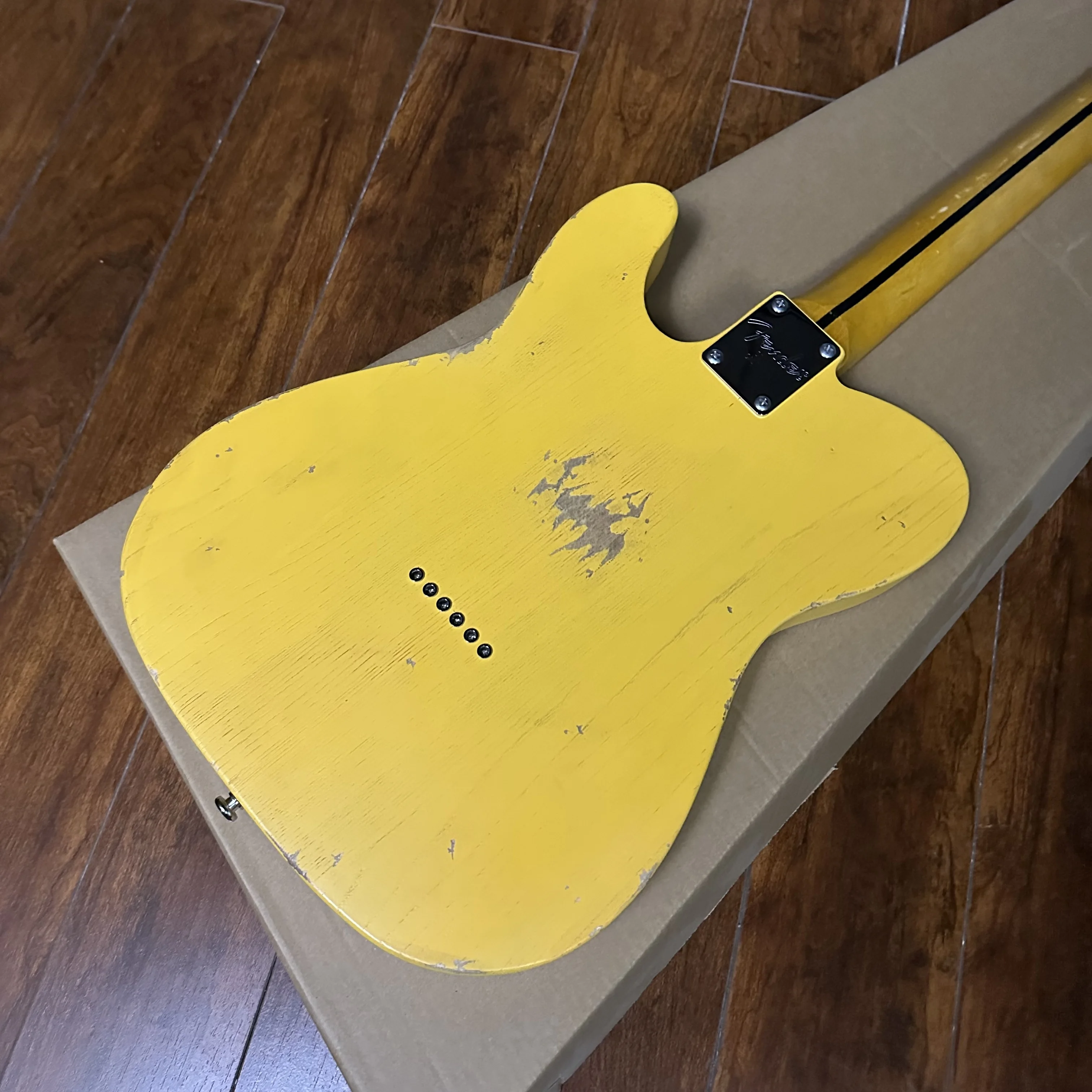 Relic yellow 6-string TL electric guitar maple neck SS pickup fixed bridge