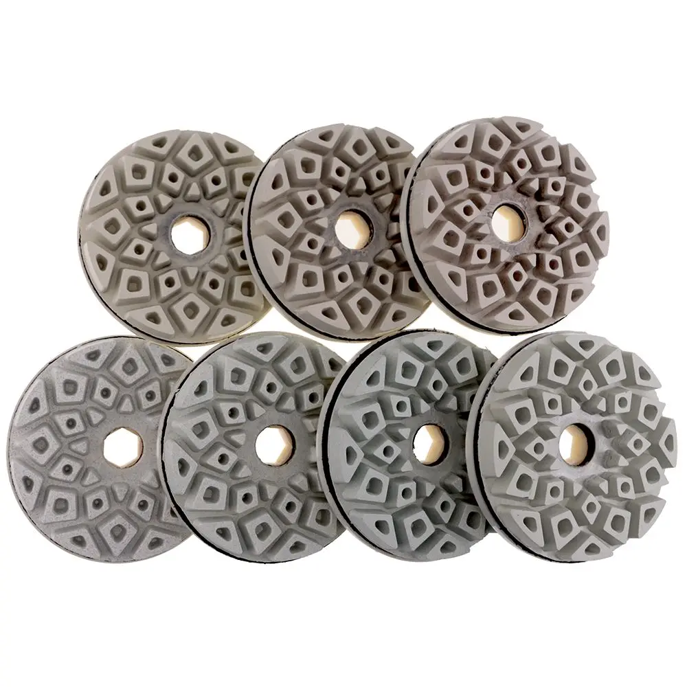 Imagem -03 - Snail Lock Diamond Edge Polishing Pad Borda de Moagem para Granito Mármore de Concreto Máquina Automática 125 mm
