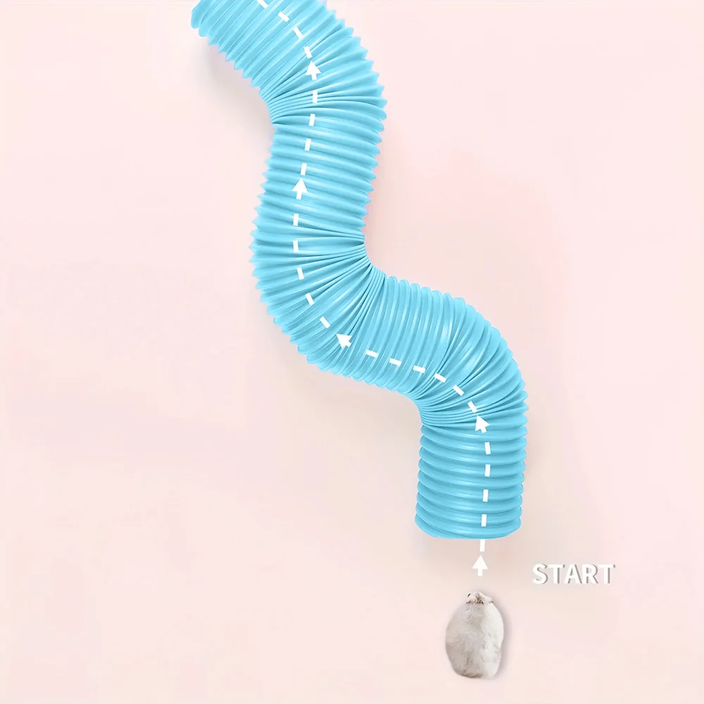 Retractable Tunnel Toy for Rabbits Guinea Pigs Ferrets Hamsters Hedgehogs Chinchillas - Expandable Channel Play for Small Pets view 6