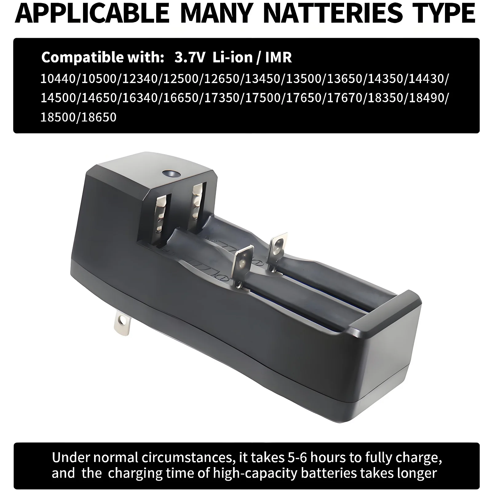 Skywlofeye 1-9Pcs 18650 Battery Charger 2 Slots Smart Charging Safety Fast Charge for 3.7v Lithium Rechargeable Batteries