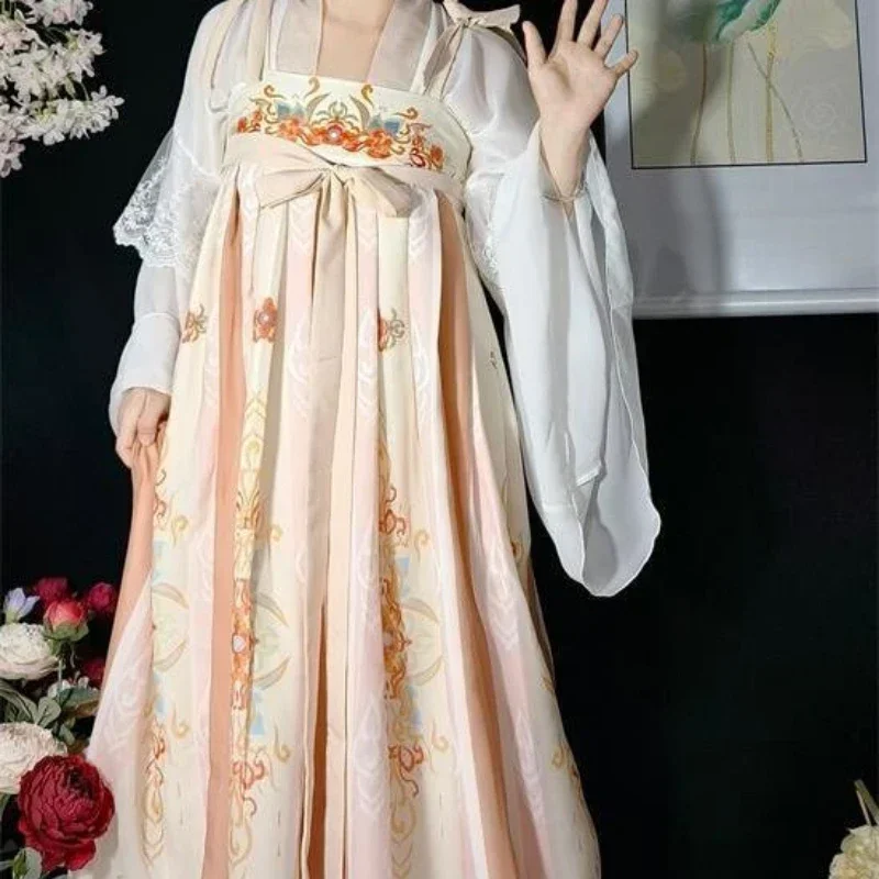 Chinese Style Traditional Hanfu Dress Women Elegant Ancient Floral Print Princess Costume Tang Dynasty Oriental Retro Fairy Sets