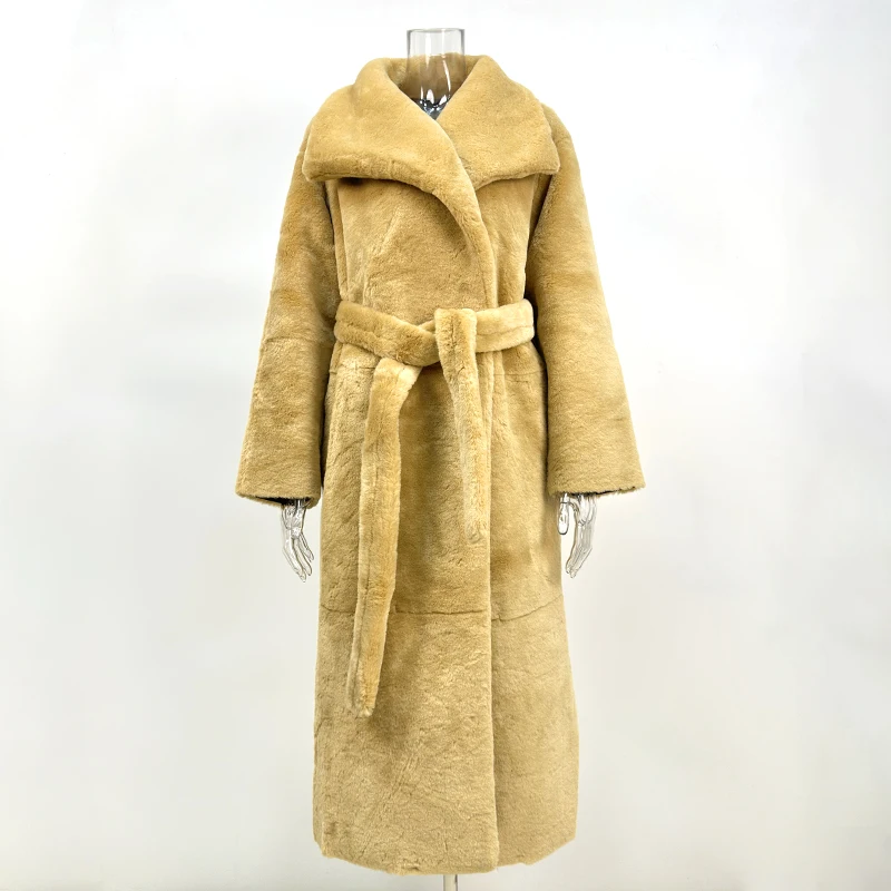 Lange namaakbontjas voor dames Luxe effen revers met volledige mouw Losse jassen Mode Dames Winter Warm High Street Bovenkleding