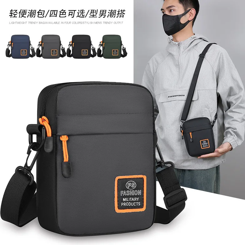 

Nylon Men Square Sling Messager Bag Larger Capacity Shoulder Crossbody Bag Business Commuting Travel Works Simple Phone Daybag