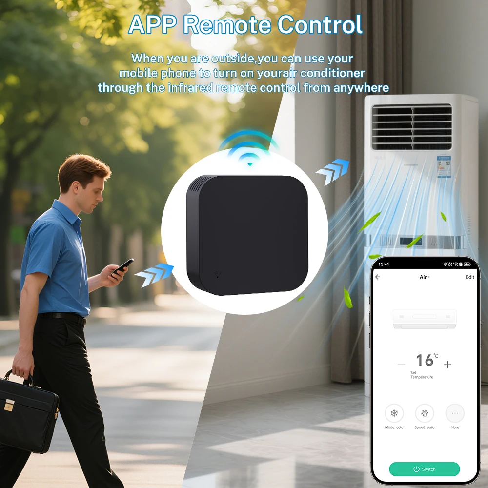 Tuya WiFi IR Remote Control with Temperature Humidity Sensor 433 Mhz for Air Conditioner TV Works with Google Home Alexa #4