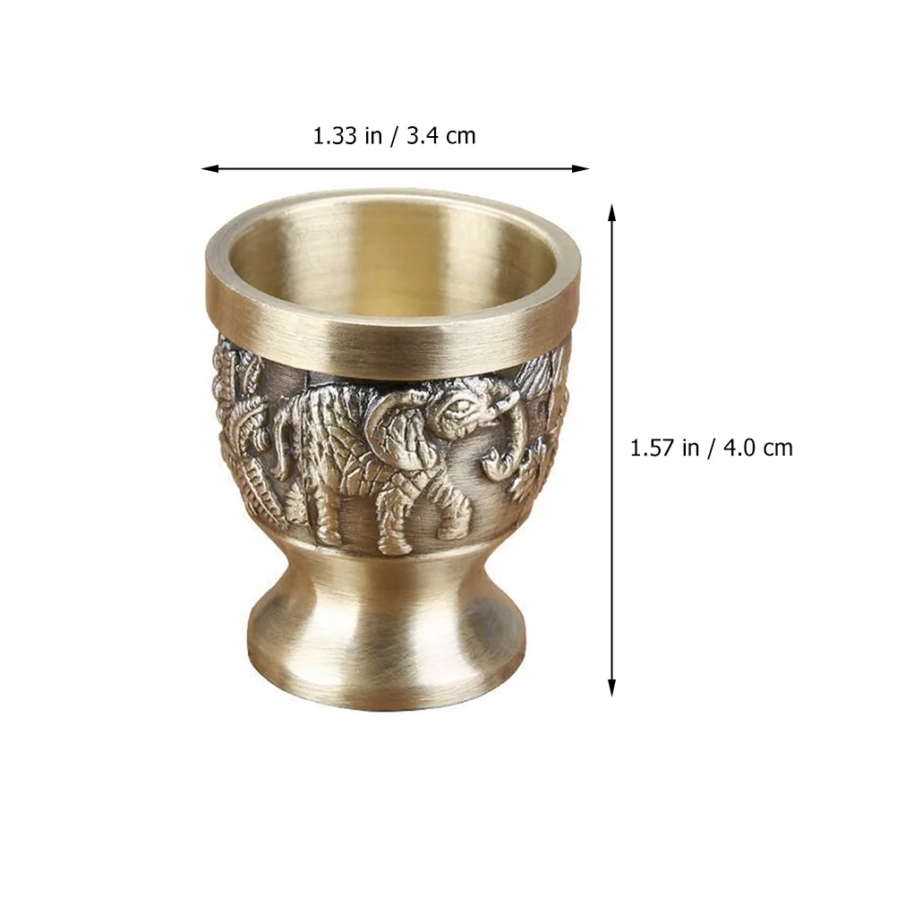 Retro Glass Glasses Whiskey Shot Vintage Ornaments Cups Zinc Alloy Mini Goblet Chalice Man Engraving