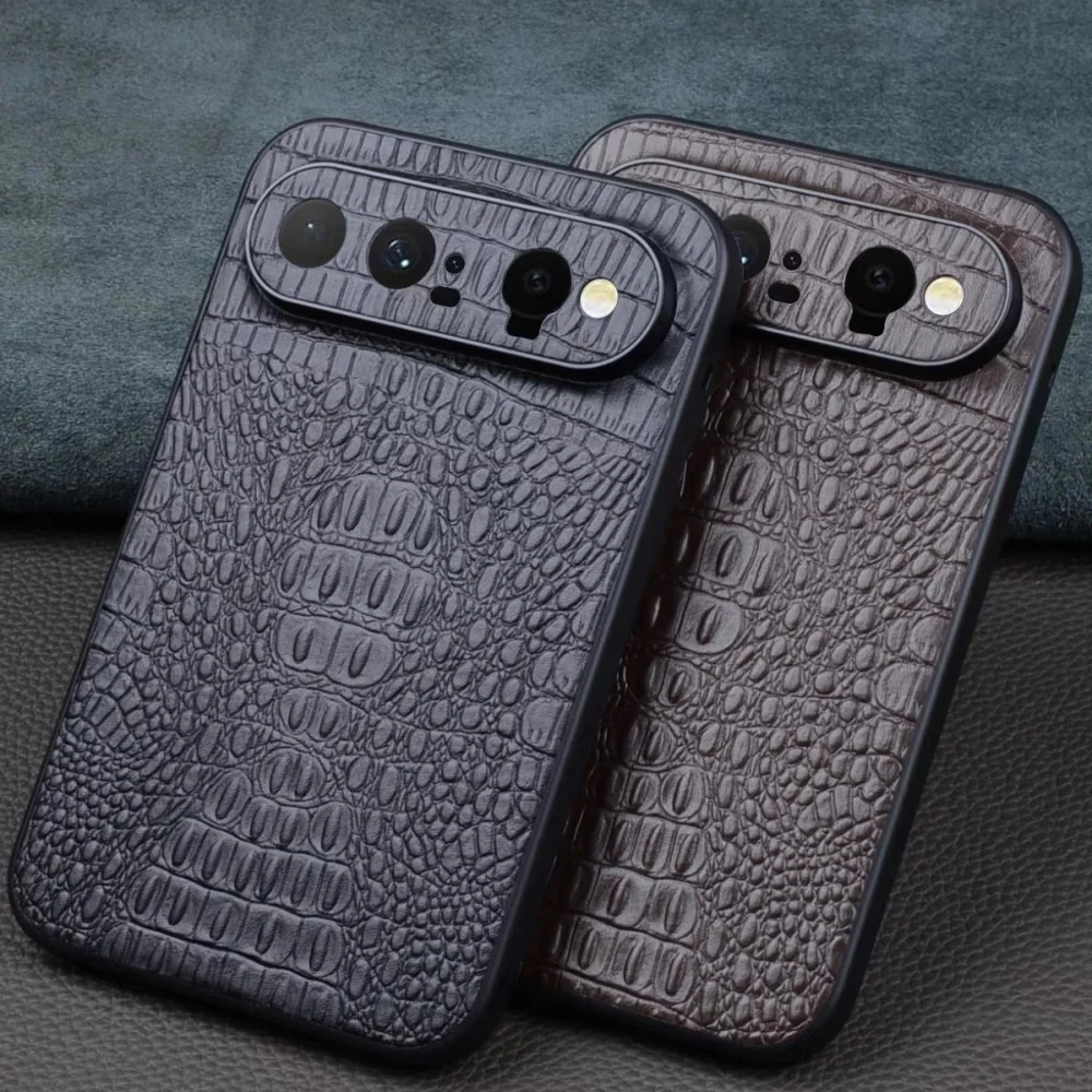 Genuine Cowhide Leather Litchi Pattern Case for Huawei Pura X View Business Cover