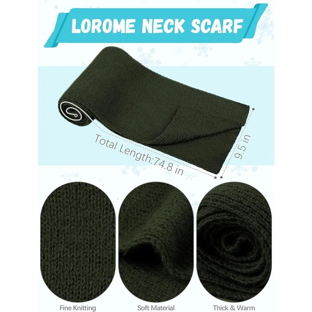 الشتاء قبعة قبعة وشاح قفازات، الدافئة الصوف متماسكة قبعة وشاح طويل الرقبة أدفأ شاشة تعمل باللمس قفازات الشتاء مجموعة هدايا للنساء