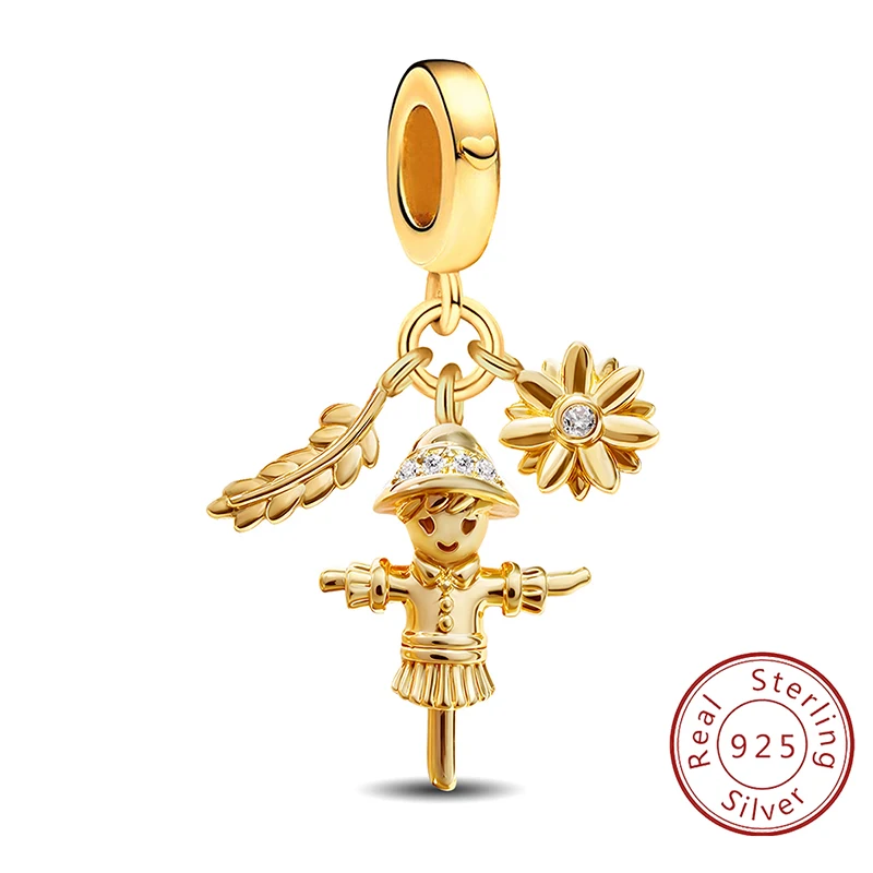

925 Sterling Silver Crown Holy Mother Lion Golden Series Truck Bead Fit DIY Bracelet Making Gift Of High Quality Jewelry