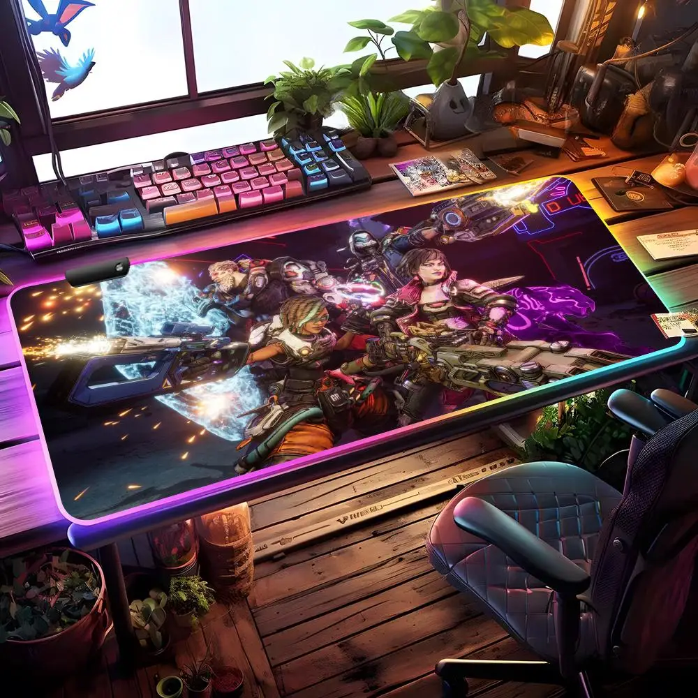 

Borderlands 4 Mouse Pad RGB Gaming Mouse Pad Desk Mat HD Gamer Large LED Light XXL MousePads