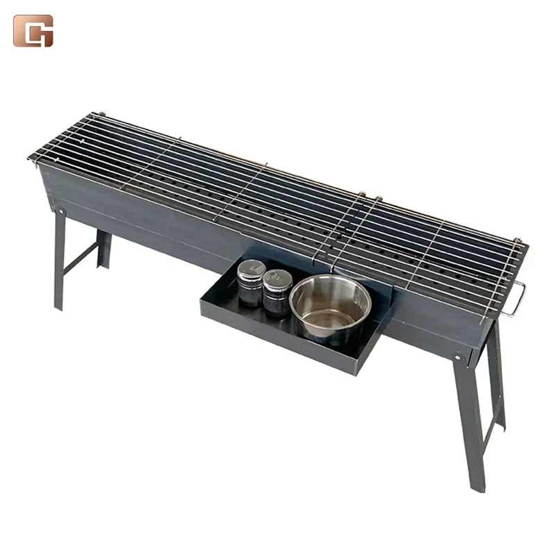 Parrilla de carbón de 120cm de largo para exteriores, estufa de barbacoa para Picnic, jardín, fiesta, cocina, terraza, Camping, viaje