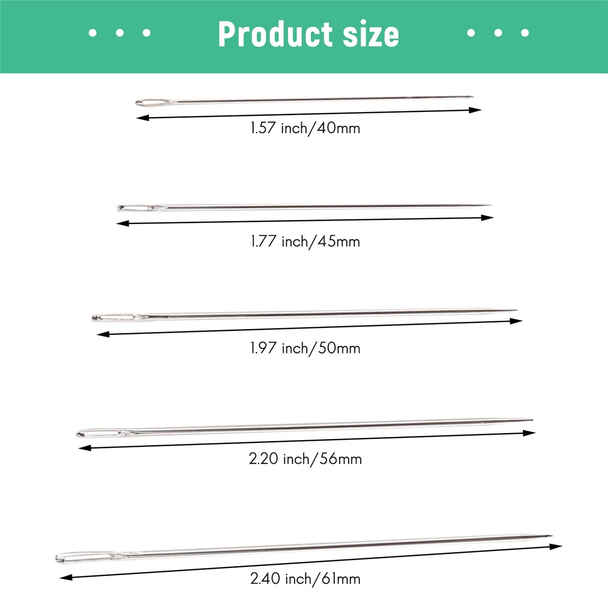 

A06K 25 Иглы для вышивания с большим ушком — 5 размеров игл для ручного шитья с большим ушком в прозрачной трубке для хранения для вышивания и рукоделия