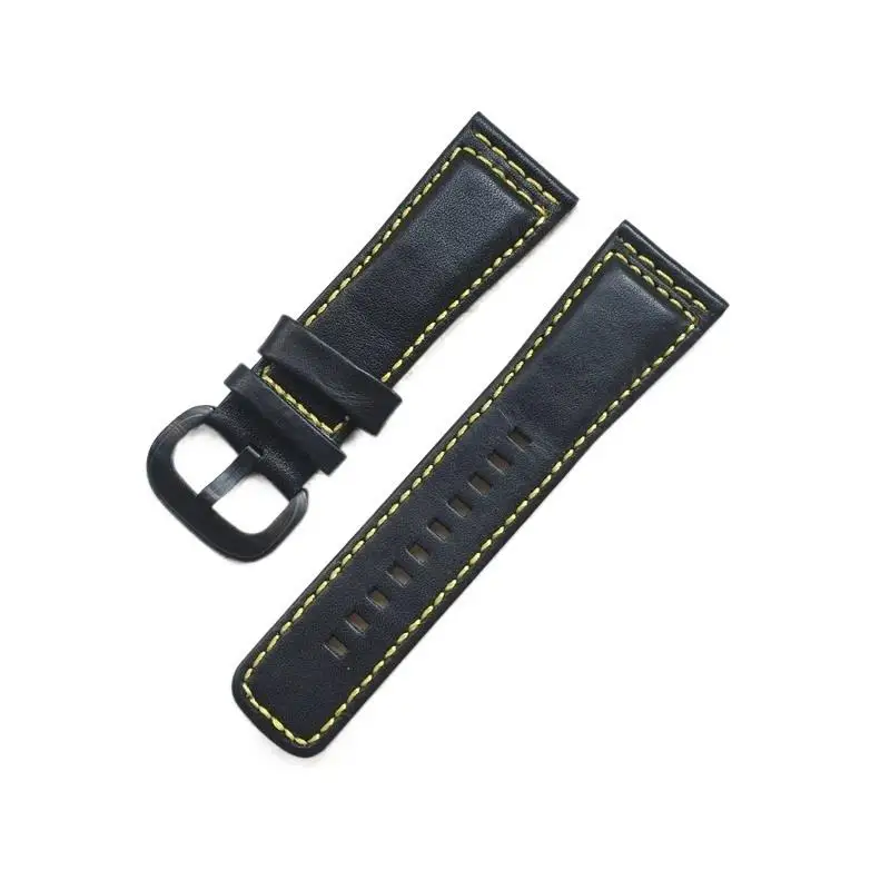 PCAVO 28mm Classical Genuine Leather Watchband For Seven Friday Watch Strap Black Brown Wrist Bracelet Pin Buckle