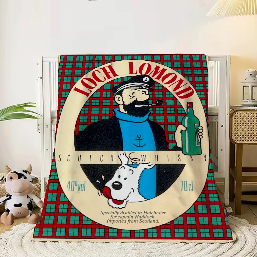 The Adventures Of Tintin Oversized Blanket King Size Decorative Blankets for Sofa Beach Towel Bed Blanket 150cm X 200cm Throw &