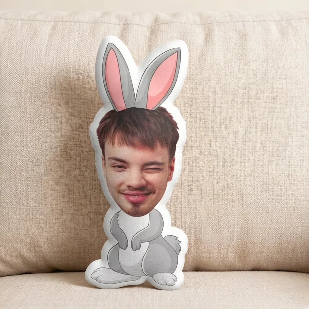 Customized photo pillow with personalized plush filling, soft short plush and polypropylene filling, hand washed special