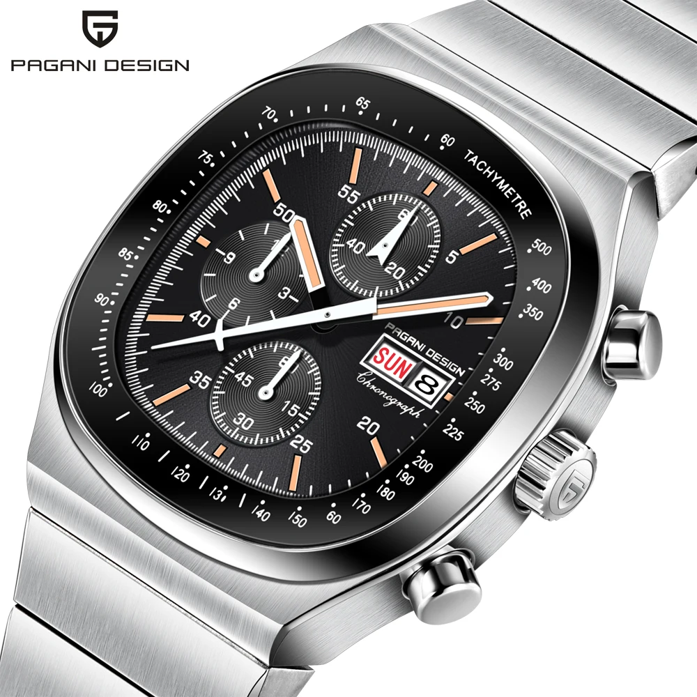 Image of PAGANI DESIGN PD1819 Herren Quarzuhr mit Miyota OS00 Uhrwerk, Geschwindigkeitstester, Saphirglas, Wasserdicht, Chronograph, Reloj Hombre