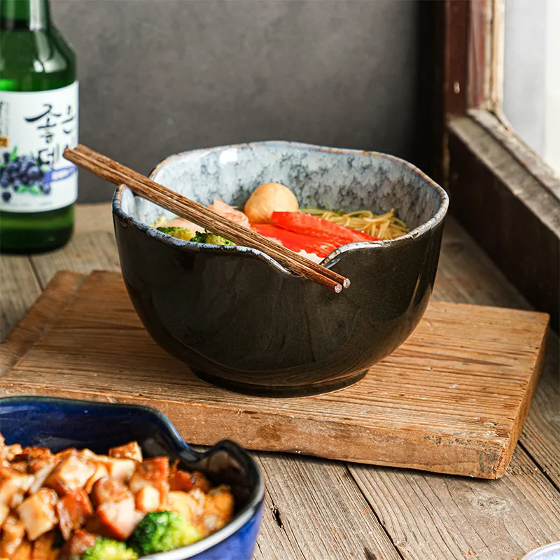 

snail powder large bowl noodle bowl high value light luxury bibimbap bowl single household tableware noodle shop special