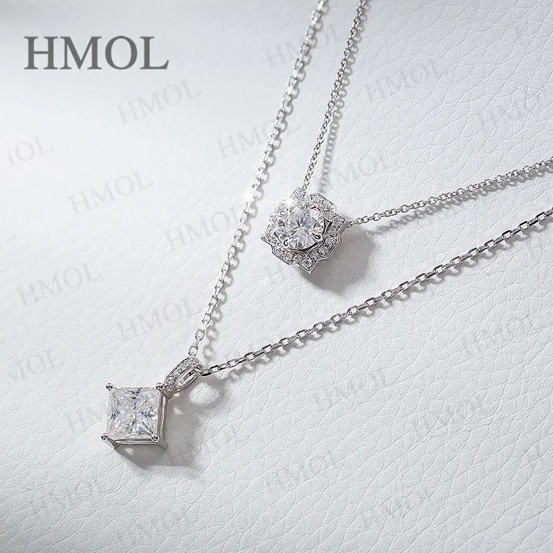 6.5 مللي متر 1CT جولة مويسانيتي قلادة قلادة D اللون مع GRA VVS1 925 فضة مجوهرات الأزياء للنساء هدايا عيد ميلاد