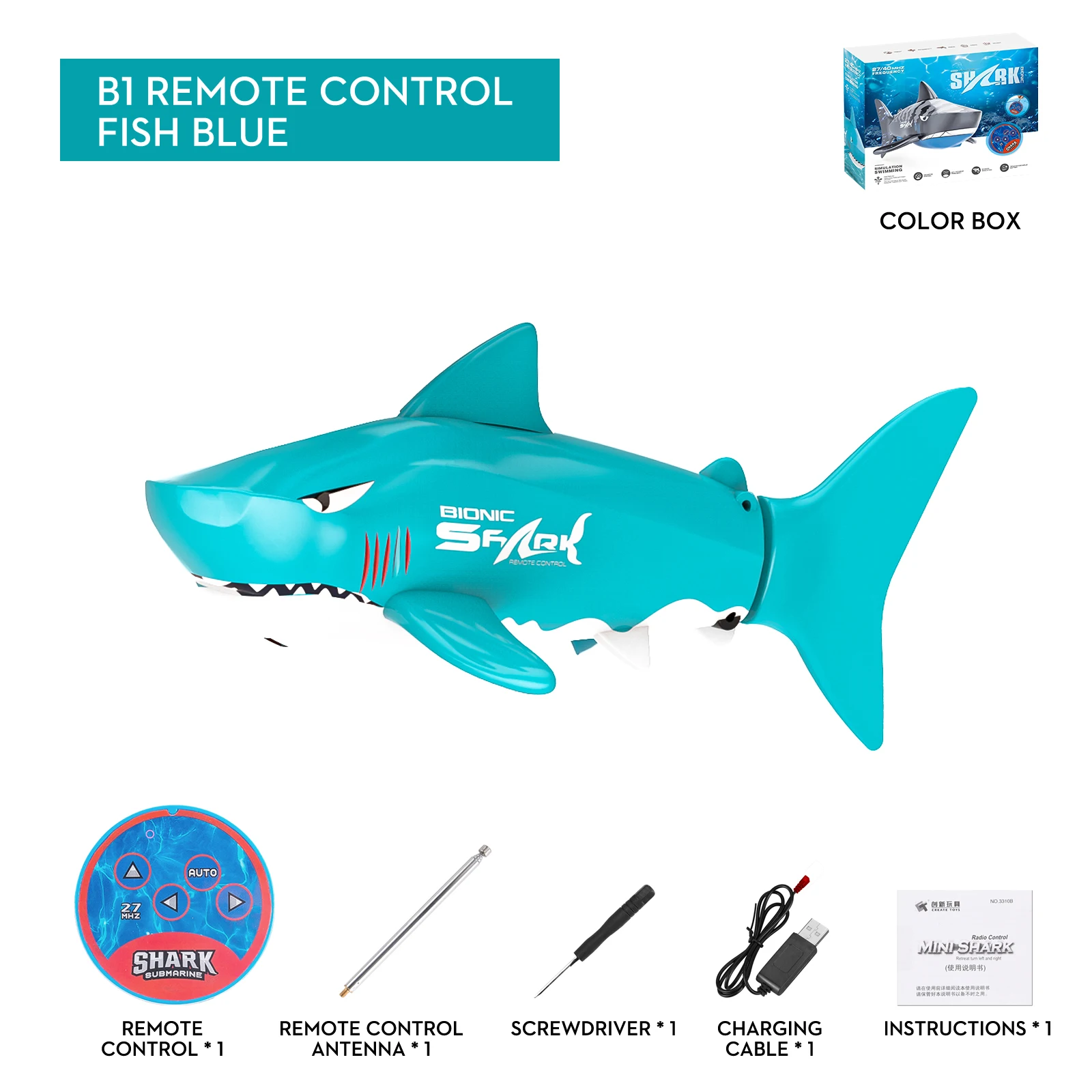 Smart Mini Remote Control Electric Bionic Shark Fish Can Dive In The Water Toy Swimming Pool Bath Toy for Boys Childrens\'s Gifts