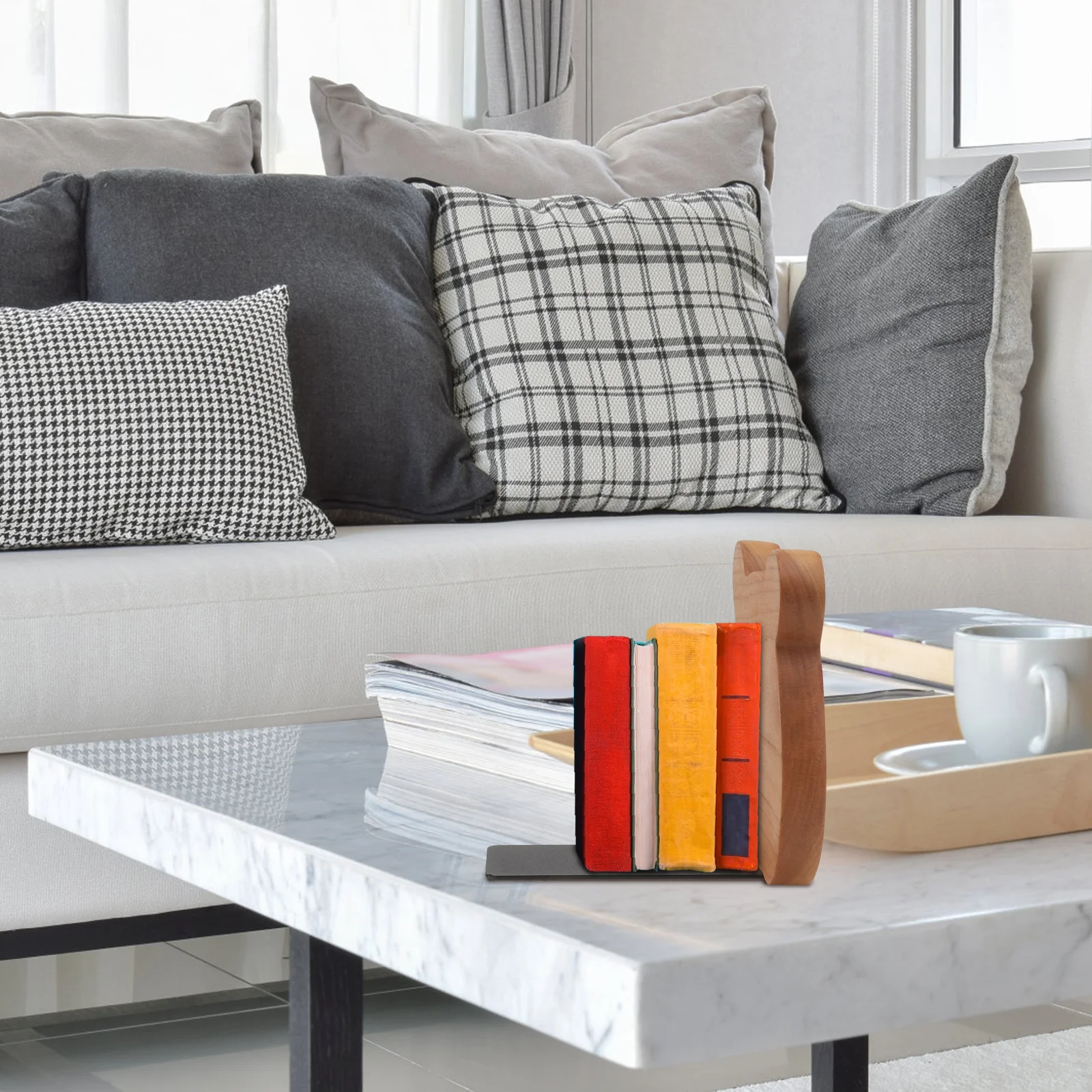 2 قطعة منظم خشبي بتصميم الدب مثالي لمكتبة غرفة الدراسة للاستخدام المزخرف وحامل كتب خشبي #3