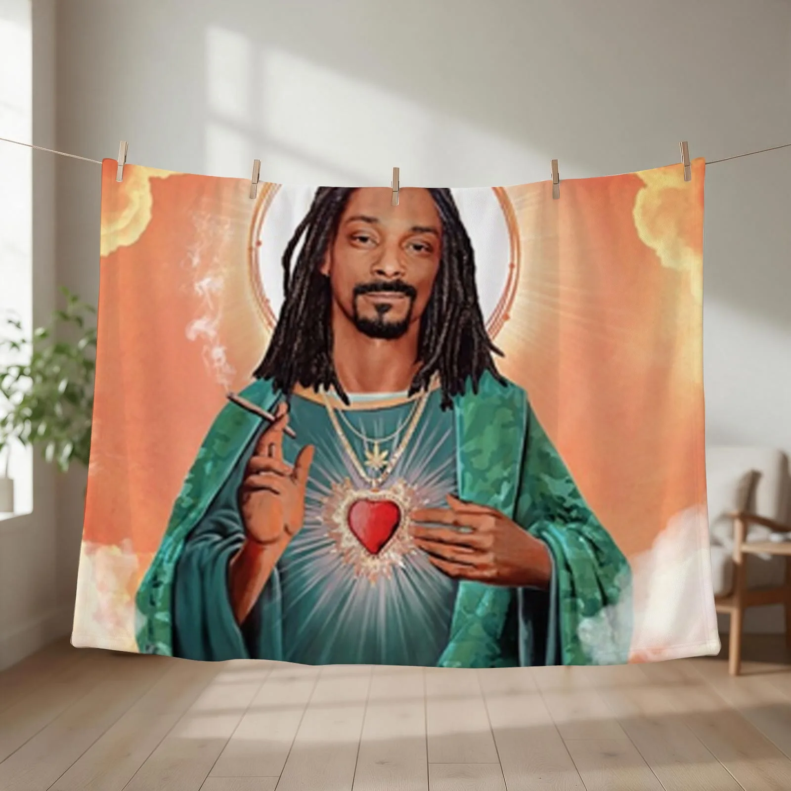 post smoking Throw Blanket Loose Multi-Purpose Hairy Flannels Blankets