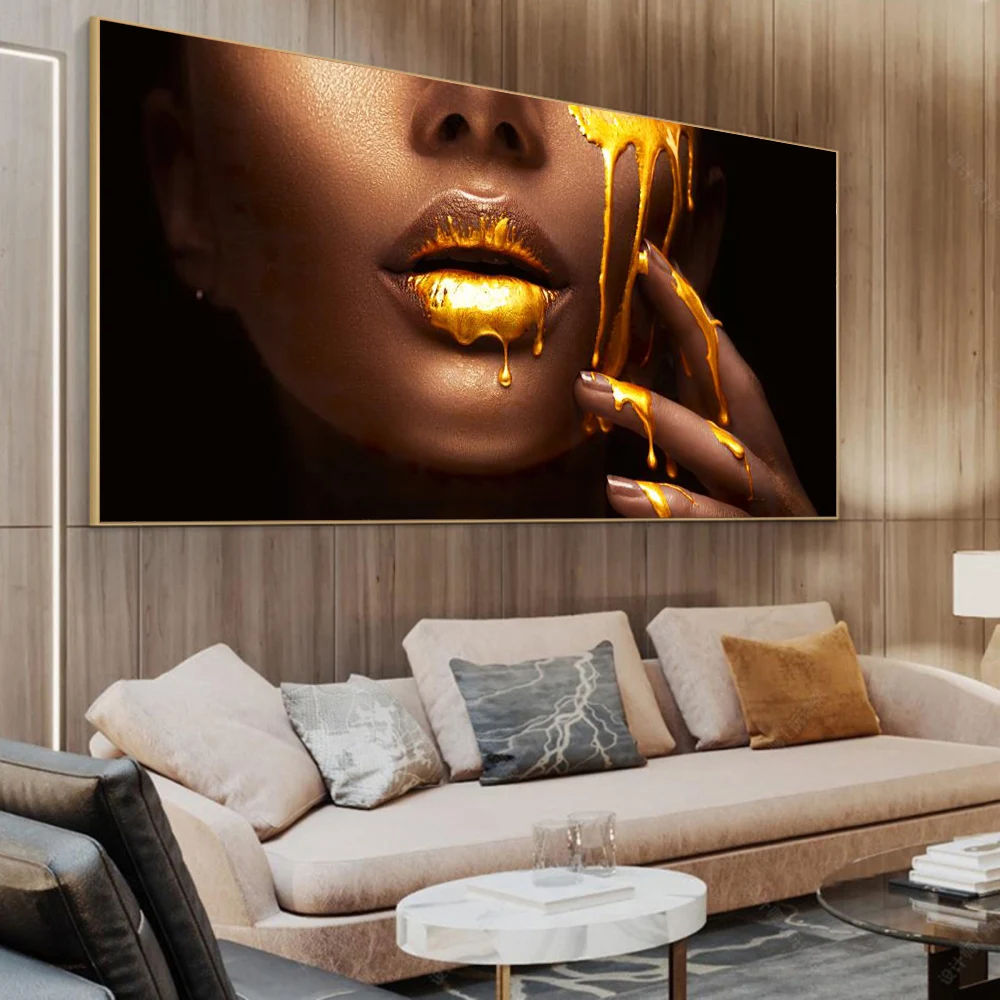 Fashion Luxury Wall Art Poster Woman Lips High End Pop Mural Modern Home Living Room Decoration Canvas Painting Pictures Prints