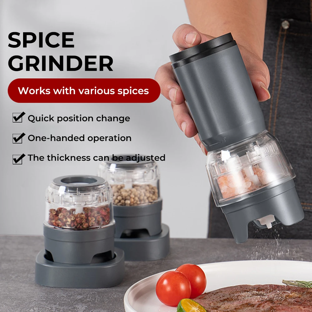 

Portable Automatic Spice Grinder Set Household Sea Salt Pepper Mill Tool USB Rechargeable Quick Mount Type Spice Grinder Kit