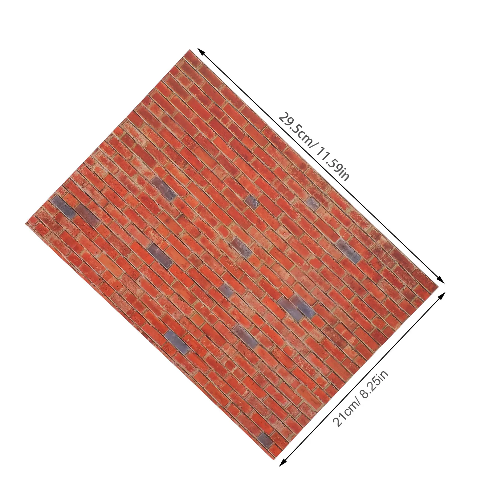 9Pcs 1:12 Self-Adhesive Brick Wallpaper for Dollhouse Walls Realistic Textured Peel and Stick Removable Wall Cladding Miniature