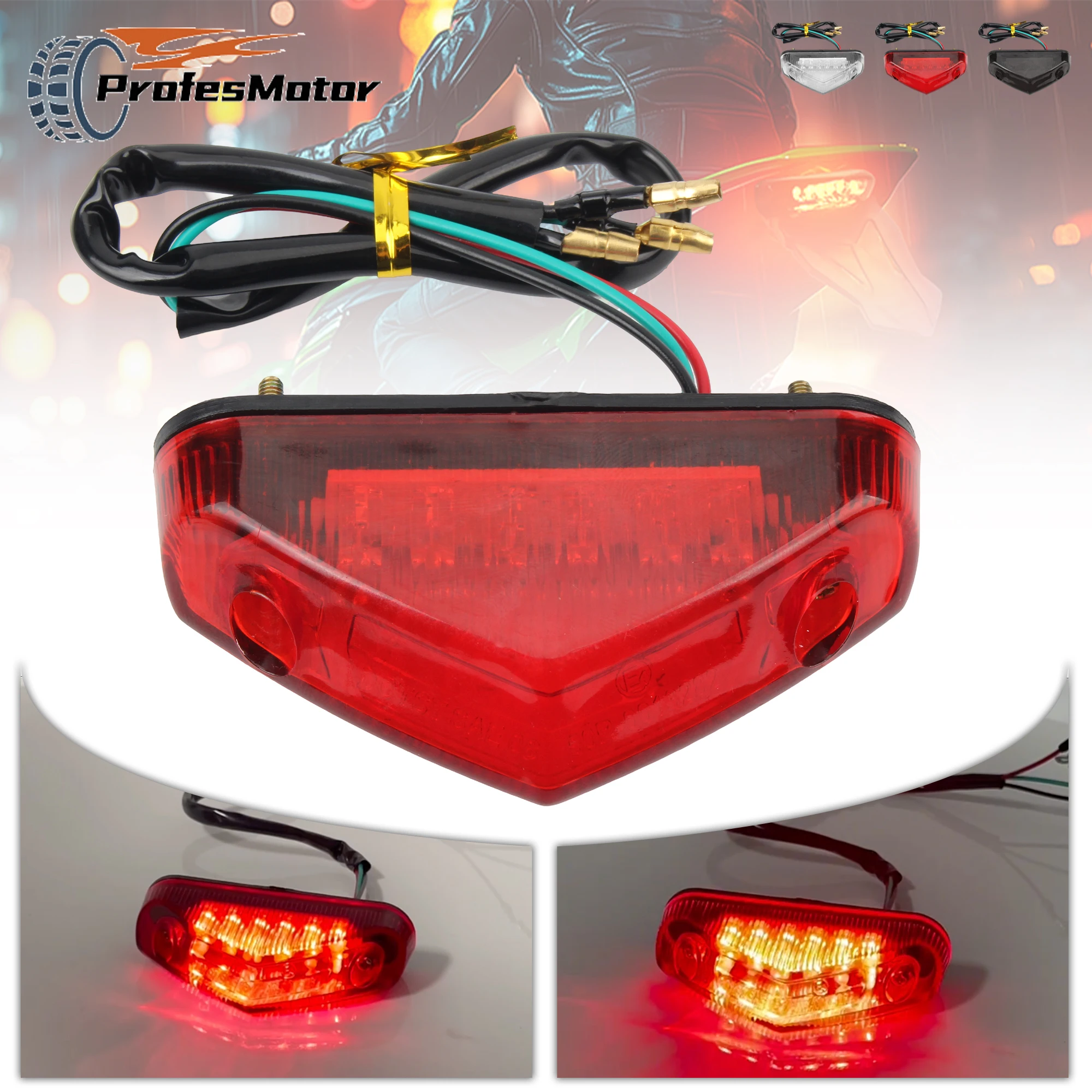 

Universal 12V LED Motorcycle Brake Tail Light Signal Light Warning Light for Dirt Bike ATV Scooter Cafe Racer Motocross Parts