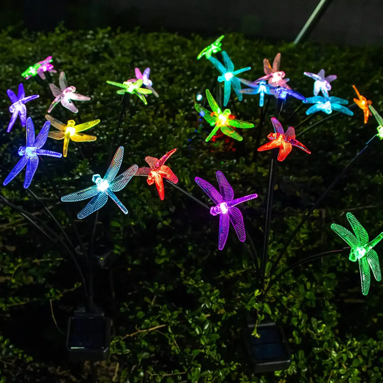 Garden Solar Dragonfly Lights Outdoor 6LED Decor Light Waterproof Stake Lights for Yard Pathway Patio image 2
