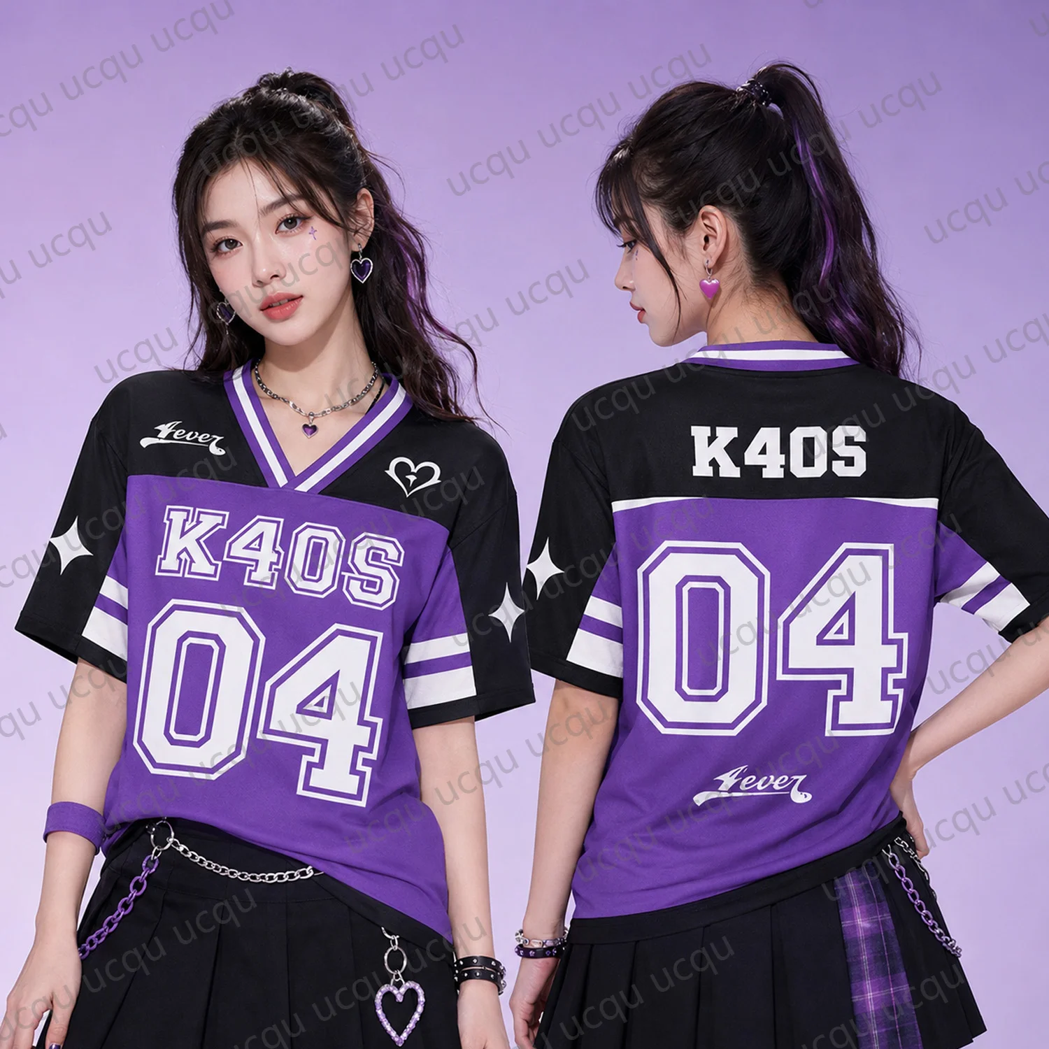 2026 Neues Sommer K4OS 04 Lila Fußballtrikot Kurzarm Pop-Musik-Konzert Merchandise Fan-Shirt Y2K Streetwear Erwachsenen/Kinder T-Shirt