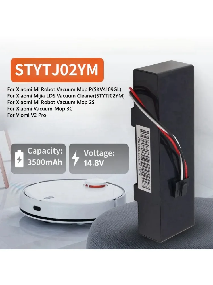 14,4 V Li-Ion-Akku für Xiaomi Mop 2S / Mop Pro/Mop P, kompatibel mit Xiaomi STYTJ02YM, XMSTJQR2S Staubsauger-Roboter-Akku
