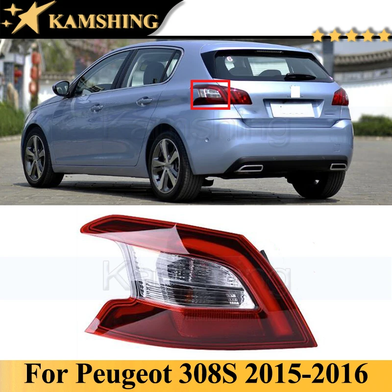 Kamshing Outer Rear Tail Light Lamp For Peugeot 308S 2015-2016 Rear Brake Light Taillight Tail Lamp Head Lamp Head Light