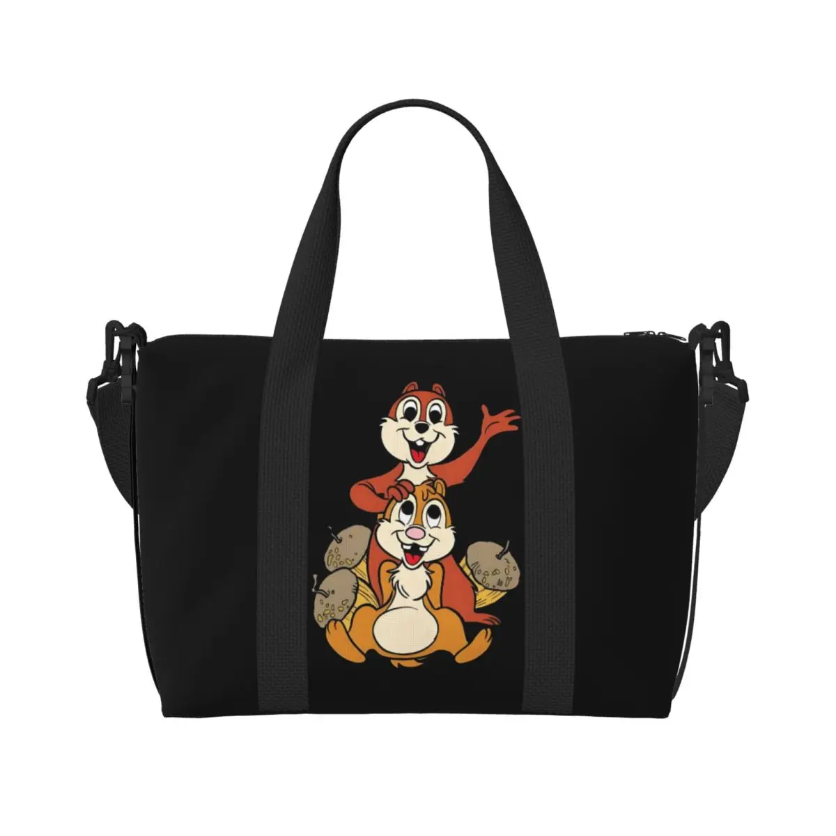 

Изготовленная на заказ большая сумка Chip 'n' Dale, женская большая вместительная анимационная пляжная дорожная сумка на плечо для спортзала