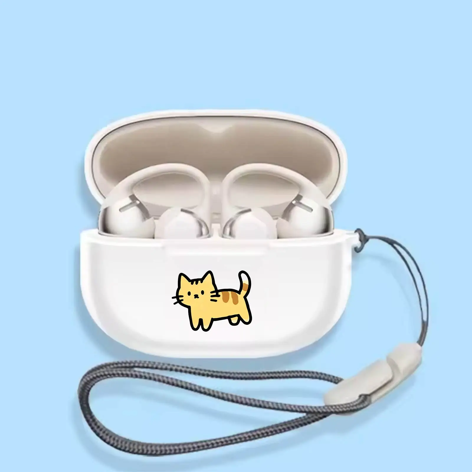 Koren Cute Smart Bear Face Ins Transparent Earphone Case For SHOKZ Open Dots E310 Case Wireless Headphone Protector Case Cover