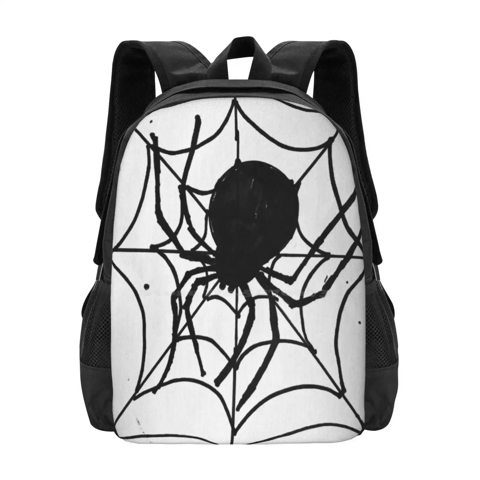 Spooky , Spooky Halloween Spider Pattern Design Laptop Travel School Bags Spooky Spiders Spiderwebs Animals Insects Eerie