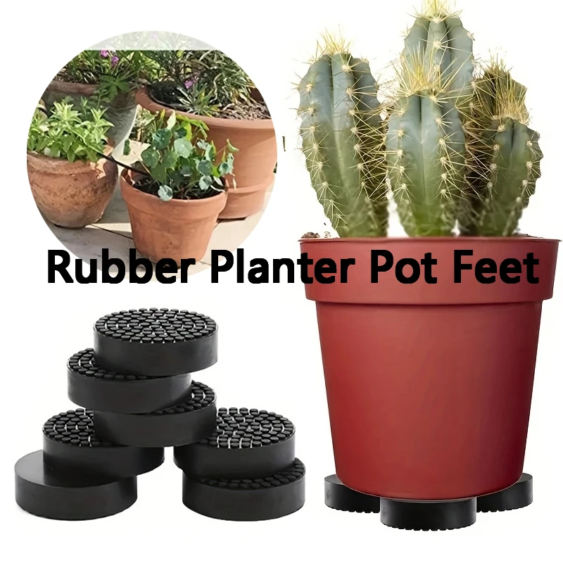 

6/10/12 PCS Flower Pot Rubber Mat Plant Invisible Feet for Patios Planter Inserts Large Pots