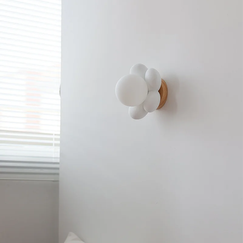 Imagem -06 - Nordic Design Decoração do Quarto Lâmpada de Parede Corpo de Resina Estilo de Flor Home Sconce Luz Sala de Estar Moderno Criativo Teto