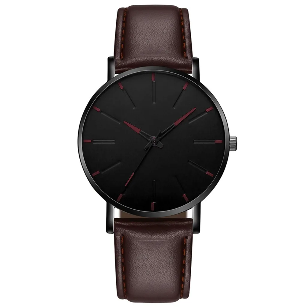 

Men'S Watch Fashion Simple Leather Strap Round Dial Quartz Watches Daily Business Casual Classic All-Match Quartz Watch