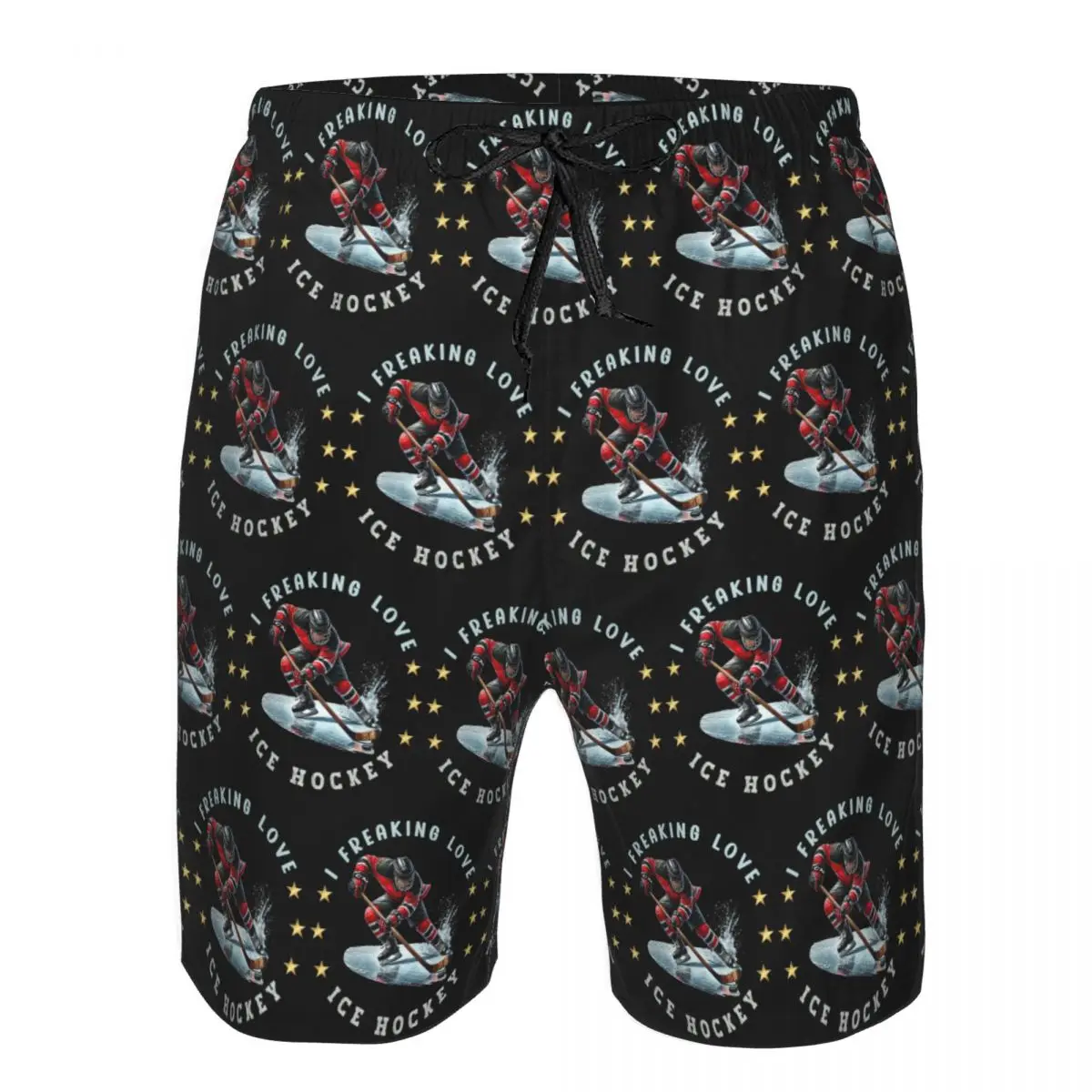 I Freaking Love Ice Hockey Trunks Beach Board Shorts Casual Quick Dry Swimming Summer Men Pants
