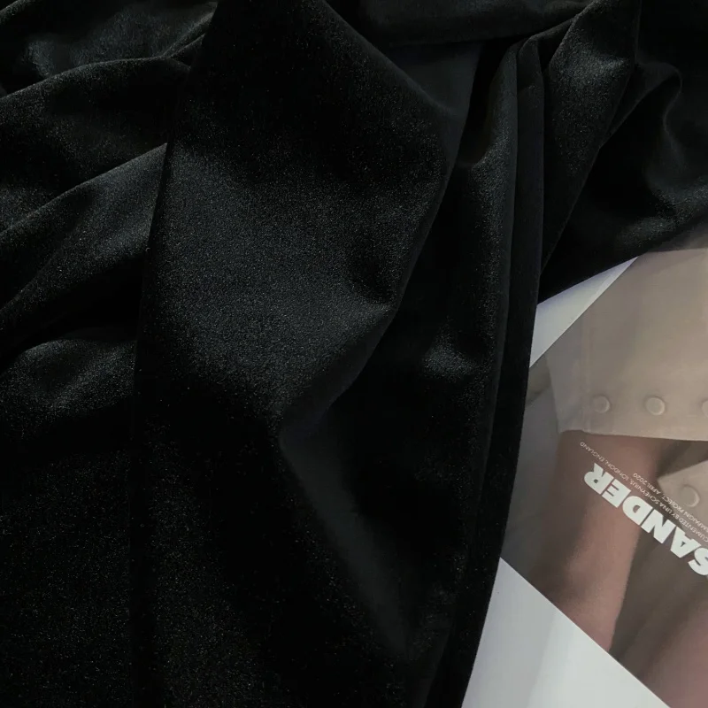 Herfst Winter Fluwelen Rok Vrouwen Werkfeest Lange Rok Zwarte Dikke Elastische Hoge Taille A-lijn Midi