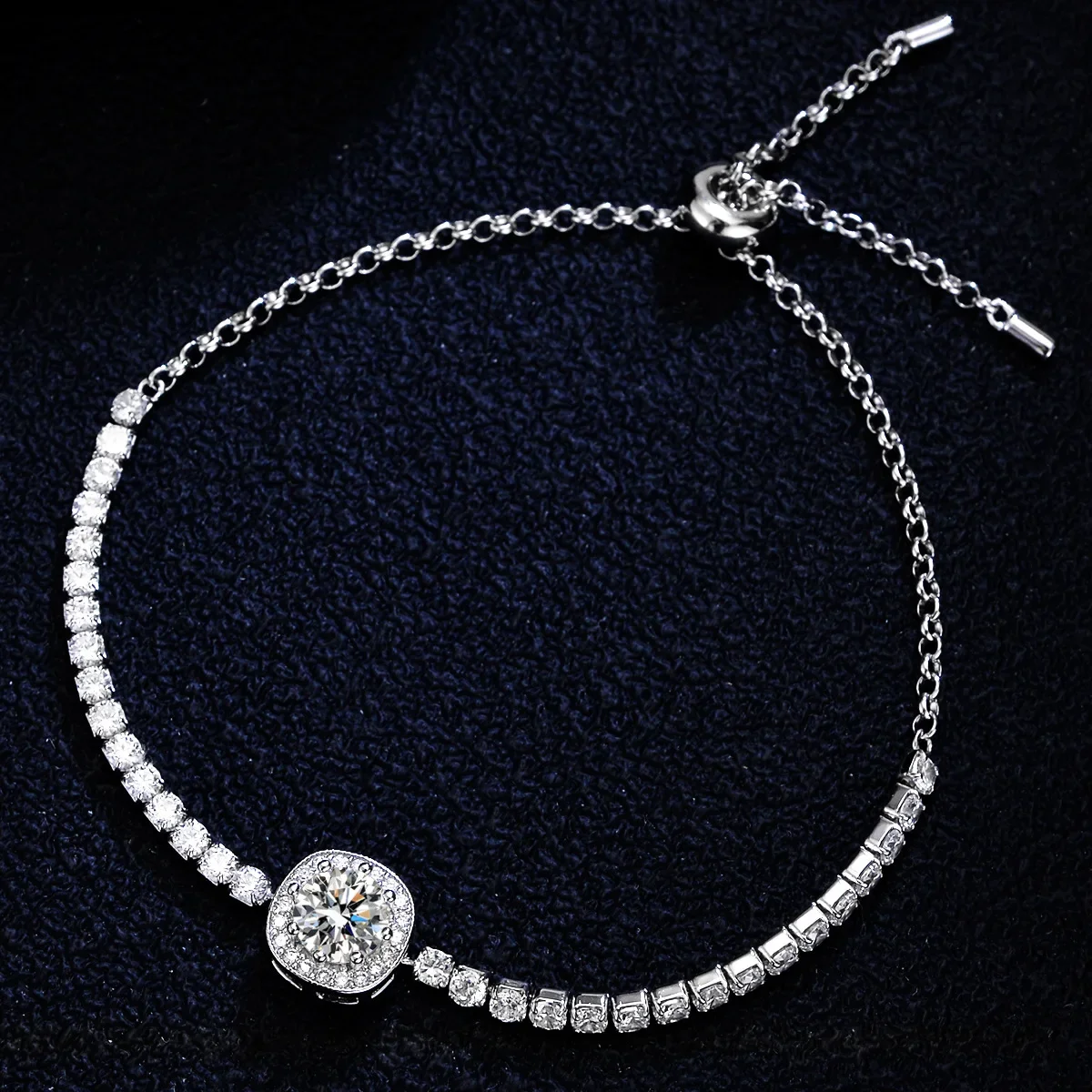 18K Gold Inlaid Bracelet in D Color VVS1 Diamond PT950 Platinum Moissanite Bag, Simple Women's Jewelry Fashion Bracelet