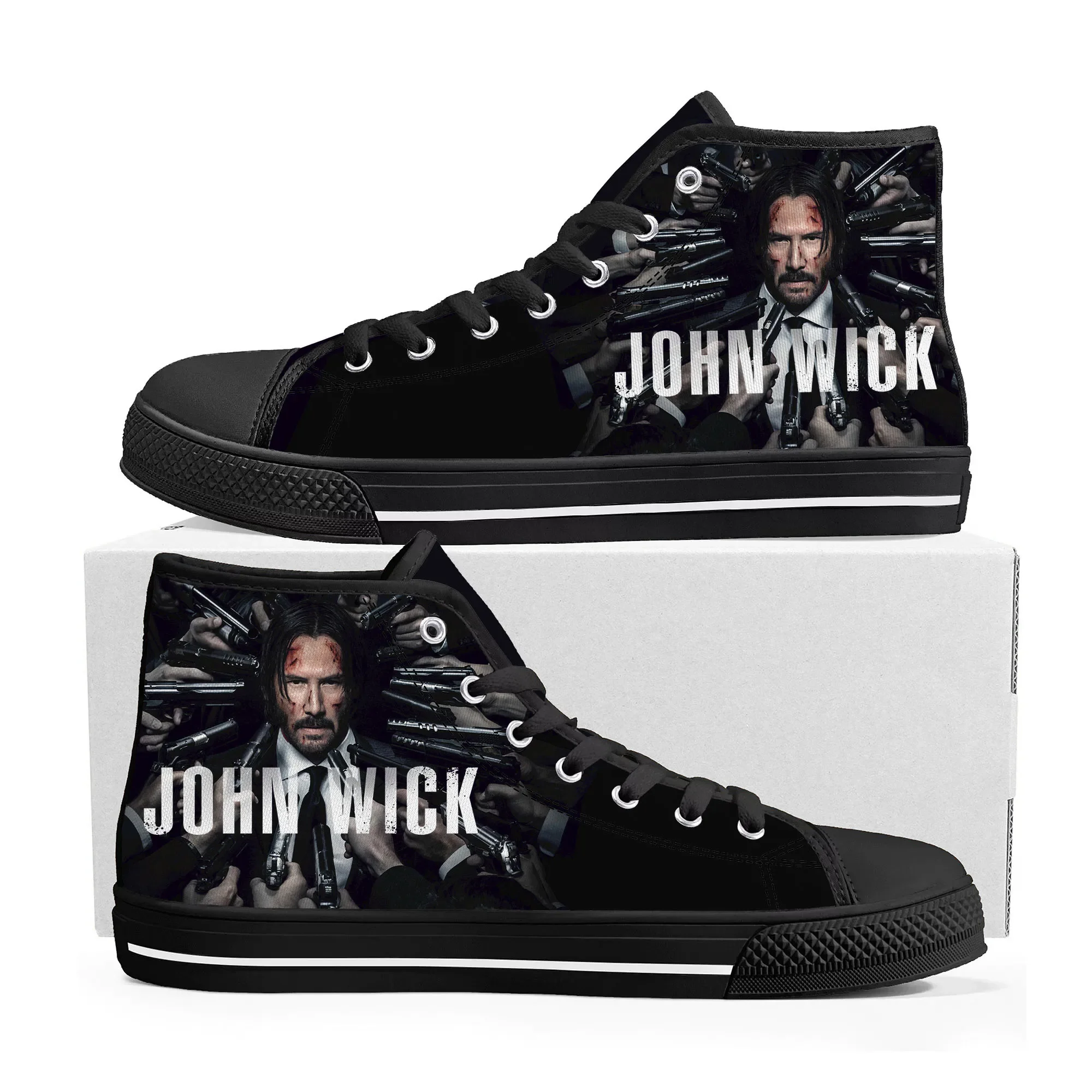 John Wick Keanu Reeves High Top High Quality Sneakers Mens Womens Teenager Canvas Sneaker Casual Custom Shoes Customize Shoe