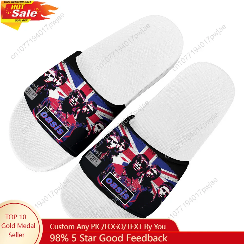 

Oasis Rock Band Slippers Home Water Shoes Mens Womens Summer Slipper Retro Indoor Outdoor Custom Beach Pool Sandals