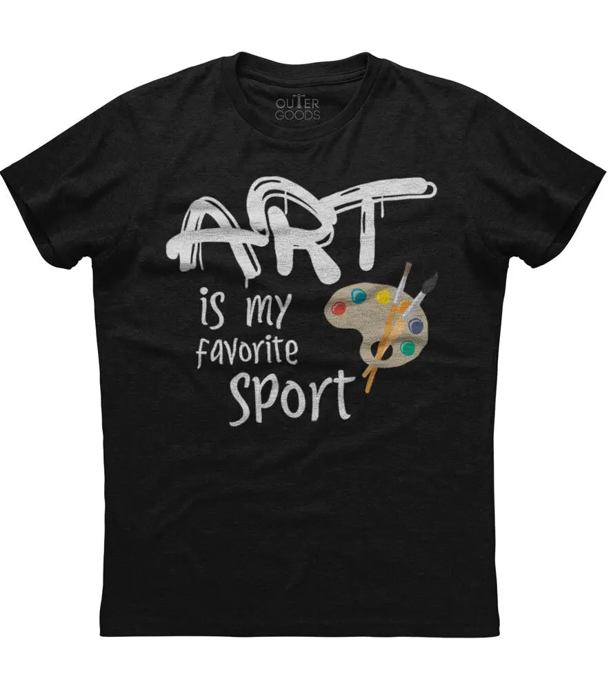 Art Is My Favorite Sport Funny Artist Mens Short Sleeve Cotton Black T-shirtHigh quality 100% cottonUnisex T-shirts for Men Wome